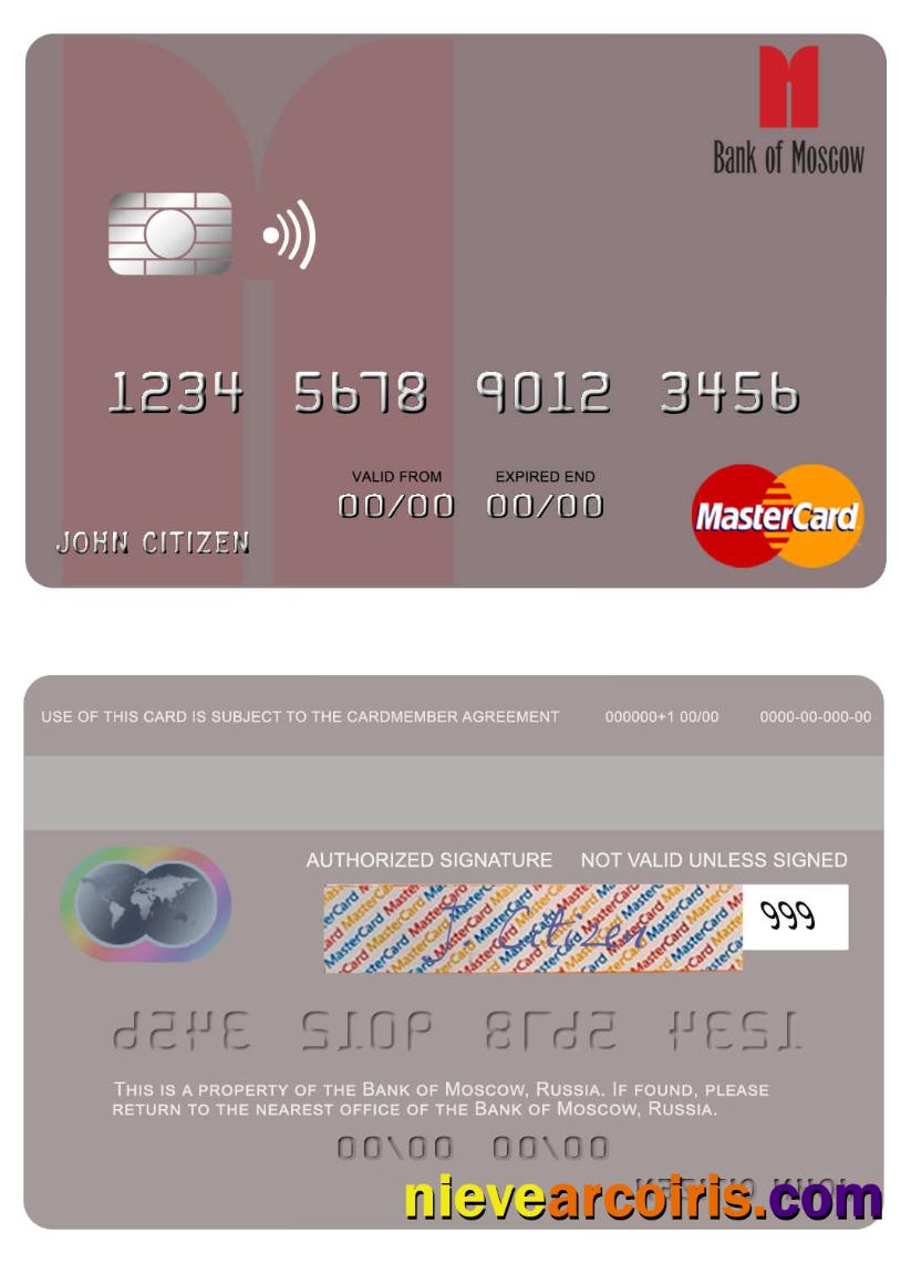 Russia Bank of Moscow mastercard